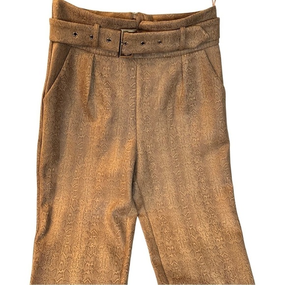 NWT Lilly’s Kloset Snakeskin Print Trousers Pants Slacks in Tan/Camel Size Large - Picture 2 of 12